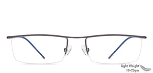 Blue Rectangle Half Rim Unisex Eyeglasses by Lenskart Air Online-87540