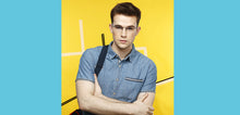 Load image into Gallery viewer, Blue Rectangle Half Rim Unisex Eyeglasses by Lenskart Air Online-87540