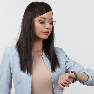 Gold Rectangle Half Rim Unisex Eyeglasses by Lenskart Air Online-120112