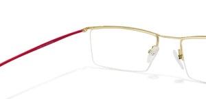 Gold Rectangle Half Rim Unisex Eyeglasses by Lenskart Air Online-120112