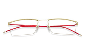 Gold Rectangle Half Rim Unisex Eyeglasses by Lenskart Air Online-120112