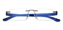 Load image into Gallery viewer, Grey Rectangle Rimless Unisex Eyeglasses by Lenskart Air Online-122930