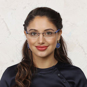 Grey Rectangle Rimless Unisex Eyeglasses by Lenskart Air Online-122930