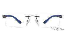 Load image into Gallery viewer, Grey Rectangle Rimless Unisex Eyeglasses by Lenskart Air Online-122930
