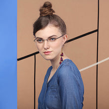 Load image into Gallery viewer, Black Rectangle Rimless Unisex Eyeglasses by Lenskart Air Online-96833