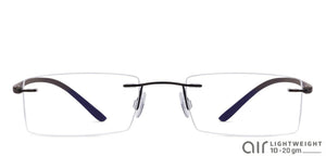 Black Rectangle Rimless Unisex Eyeglasses by Lenskart Air Online-96833