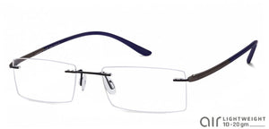 Black Rectangle Rimless Unisex Eyeglasses by Lenskart Air Online-96833