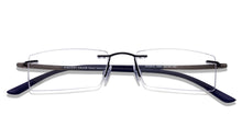 Load image into Gallery viewer, Black Rectangle Rimless Unisex Eyeglasses by Lenskart Air Online-96833