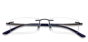 Black Rectangle Rimless Unisex Eyeglasses by Lenskart Air Online-96833