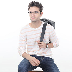Black Rectangle Rimless Unisex Eyeglasses by Lenskart Air Online-96847