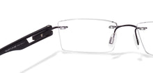 Load image into Gallery viewer, Black Rectangle Rimless Unisex Eyeglasses by Lenskart Air Online-96847