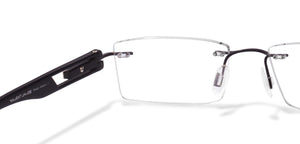 Black Rectangle Rimless Unisex Eyeglasses by Lenskart Air Online-96847