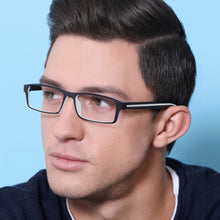 Load image into Gallery viewer, Black Rectangle Full Rim Unisex Eyeglasses by Lenskart Air Online-129462