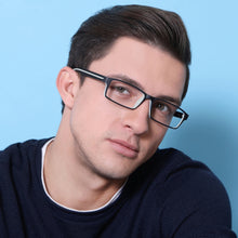 Load image into Gallery viewer, Black Rectangle Full Rim Unisex Eyeglasses by Lenskart Air Online-129462