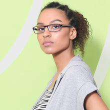 Load image into Gallery viewer, Black Rectangle Full Rim Unisex Eyeglasses by Lenskart Air Online-129462
