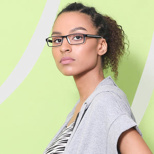 Black Rectangle Full Rim Unisex Eyeglasses by Lenskart Air Online-129462