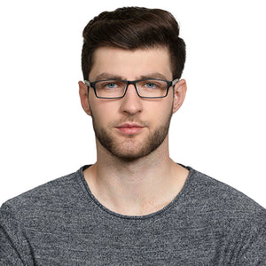 Black Rectangle Full Rim Unisex Eyeglasses by Lenskart Air Online-129462