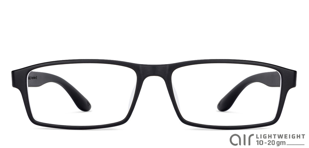 Black Rectangle Full Rim Unisex Eyeglasses by Lenskart Air Online-129462