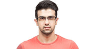 Load image into Gallery viewer, Black Rectangle Half Rim Unisex Eyeglasses by Lenskart Air Online-97633