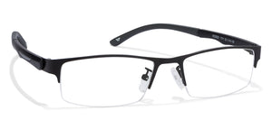 Black Rectangle Half Rim Unisex Eyeglasses by Lenskart Air Online-97633