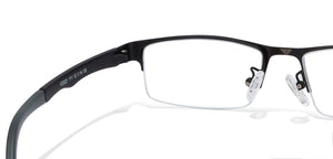 Black Rectangle Half Rim Unisex Eyeglasses by Lenskart Air Online-97633