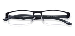 Black Rectangle Half Rim Unisex Eyeglasses by Lenskart Air Online-97633