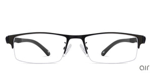 Black Rectangle Half Rim Unisex Eyeglasses by Lenskart Air Online-97633