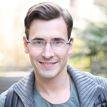 Load image into Gallery viewer, Grey Rectangle Rimless Unisex Eyeglasses by Lenskart Air Online-108855