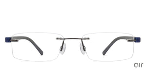 Grey Rectangle Rimless Unisex Eyeglasses by Lenskart Air Online-108855