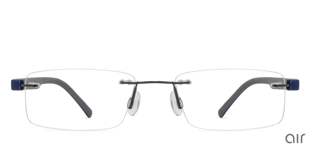 Grey Rectangle Rimless Unisex Eyeglasses by Lenskart Air Online-108855