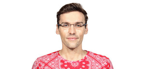 Silver Rectangle Rimless Unisex Eyeglasses by Lenskart Air Online-108854