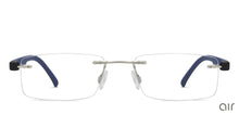 Load image into Gallery viewer, Silver Rectangle Rimless Unisex Eyeglasses by Lenskart Air Online-108854