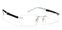 Load image into Gallery viewer, Silver Rectangle Rimless Unisex Eyeglasses by Lenskart Air Online-108859