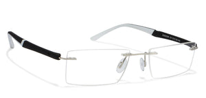 Silver Rectangle Rimless Unisex Eyeglasses by Lenskart Air Online-108859