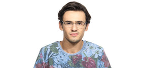 Silver Rectangle Rimless Unisex Eyeglasses by Lenskart Air Online-108869