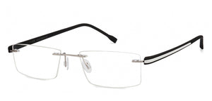 Silver Rectangle Rimless Unisex Eyeglasses by Lenskart Air Online-108869