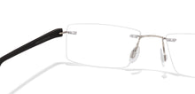 Load image into Gallery viewer, Silver Rectangle Rimless Unisex Eyeglasses by Lenskart Air Online-108869