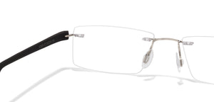 Silver Rectangle Rimless Unisex Eyeglasses by Lenskart Air Online-108869