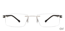 Load image into Gallery viewer, Silver Rectangle Rimless Unisex Eyeglasses by Lenskart Air Online-108869