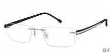 Load image into Gallery viewer, Silver Rectangle Rimless Unisex Eyeglasses by Lenskart Air Online-108869