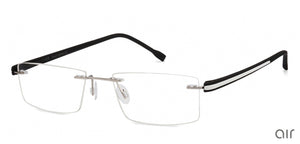 Silver Rectangle Rimless Unisex Eyeglasses by Lenskart Air Online-108869