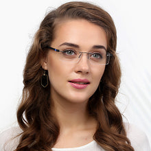 Load image into Gallery viewer, Grey Rectangle Rimless Unisex Eyeglasses by Lenskart Air Online-112551