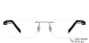 Grey Rectangle Rimless Unisex Eyeglasses by Lenskart Air Online-112548