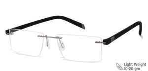 Grey Rectangle Rimless Unisex Eyeglasses by Lenskart Air Online-112548