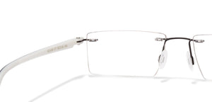 Black Rectangle Rimless Unisex Eyeglasses by Lenskart Air Online-112560