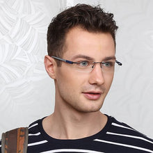 Load image into Gallery viewer, Grey Rectangle Rimless Unisex Eyeglasses by Lenskart Air Online-123646