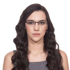 Gunmetal Rectangle Half Rim Unisex Eyeglasses by Vincent Chase Online-113431