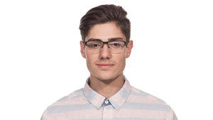 Gunmetal Rectangle Half Rim Unisex Eyeglasses by Vincent Chase VC-113386