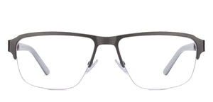 Gunmetal Rectangle Half Rim Unisex Eyeglasses by Vincent Chase VC-113386