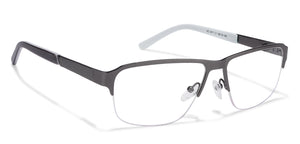 Gunmetal Rectangle Half Rim Unisex Eyeglasses by Vincent Chase VC-113386